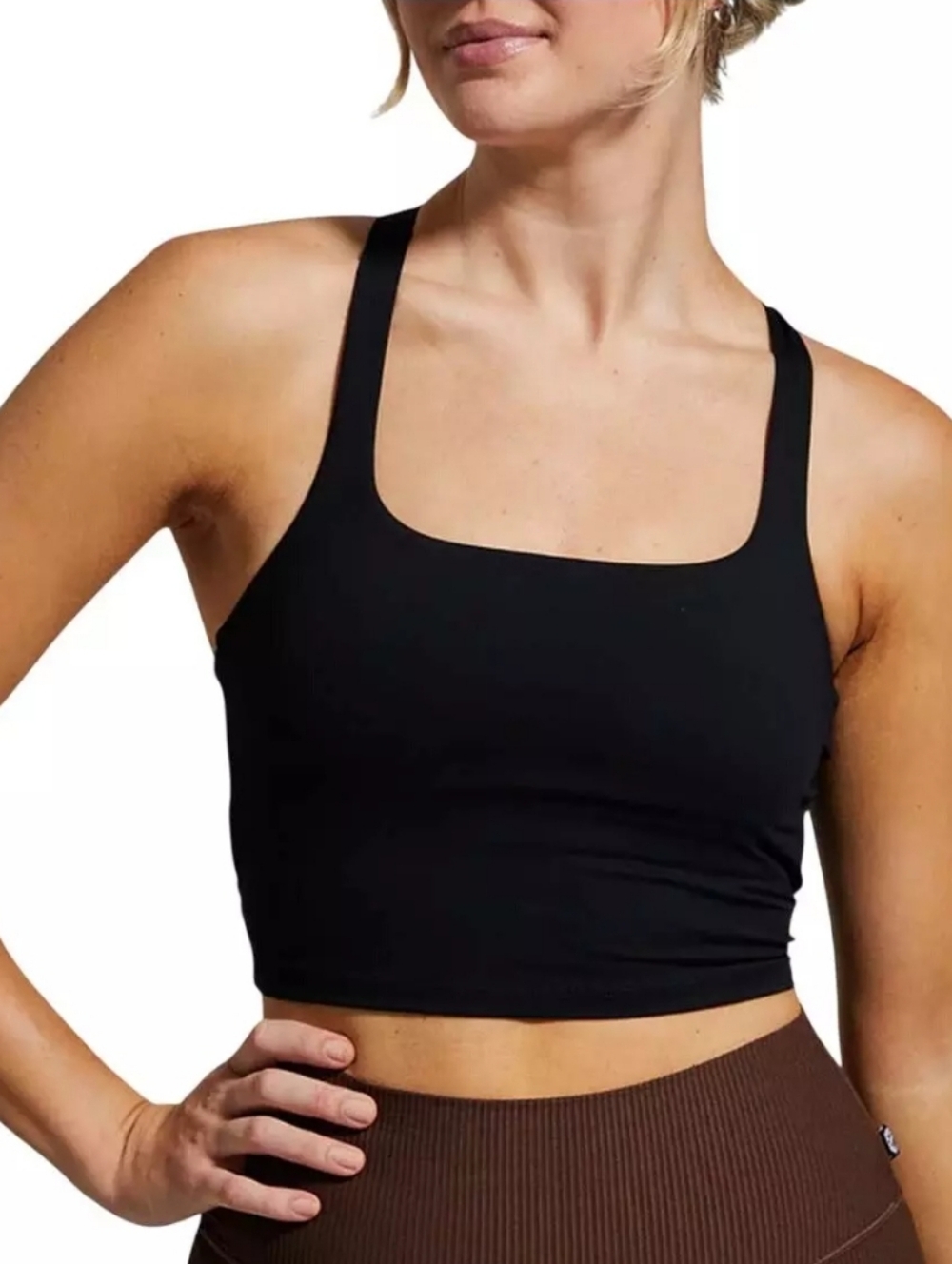 Born Primitive Balance Crop Sports Bra In Black